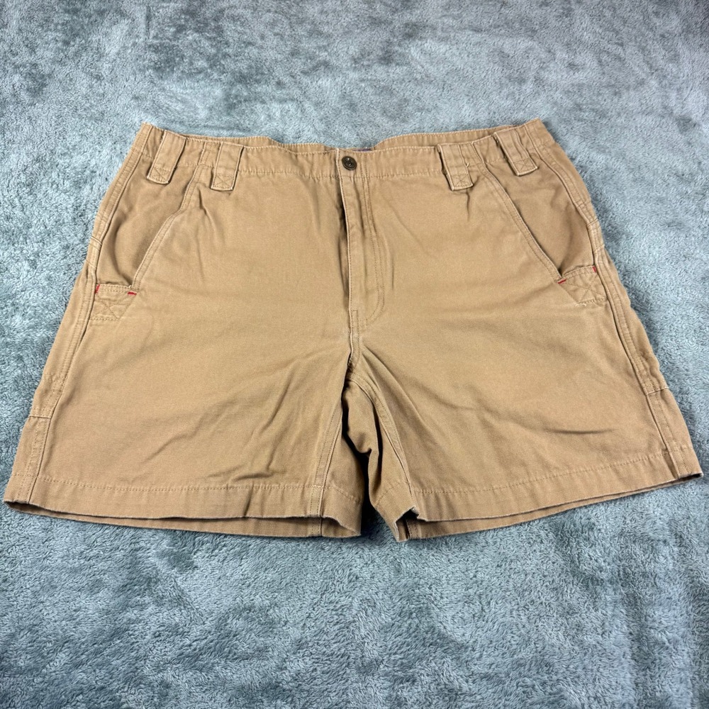 Orvis Trout Bum Mens 40 Khaki Tan Cotton Canvas Utility Fishing Shorts 4E14